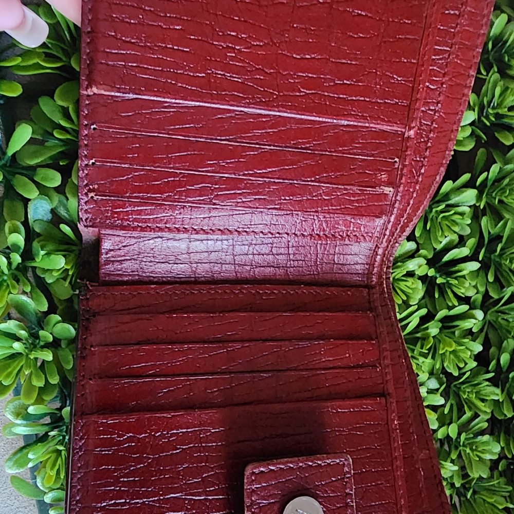 GUC Gucci GG Monogram Bordeaux Bifold Coin Pocket Double Snap Wallet - Picture 9 of 16
